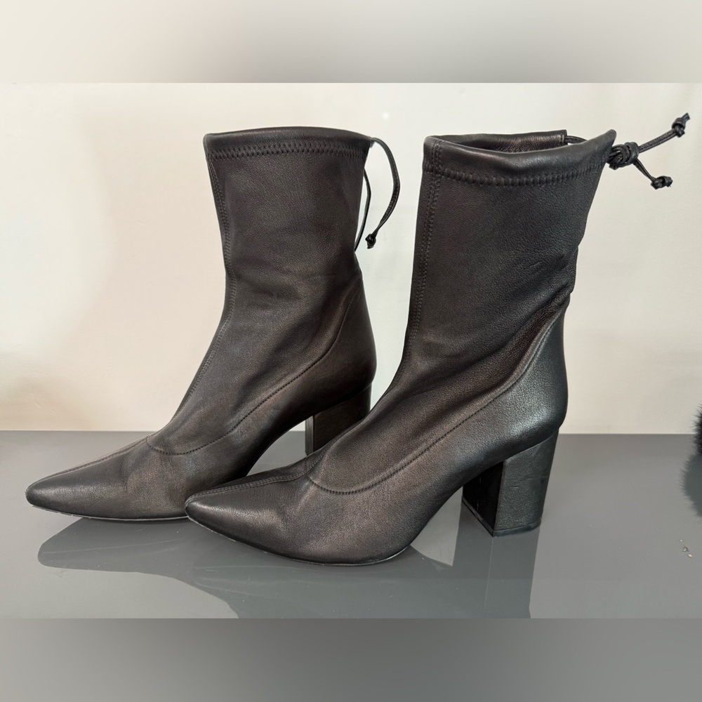 Anine Bing Chloe Boot Black Ankle Boots Size 40 - Picture 5 of 11